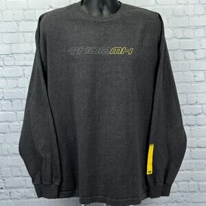 Vintage 90s Thor MX T Shirt Motocross Dirt Bike Long Sleeve Gray Mens 2XL XXL